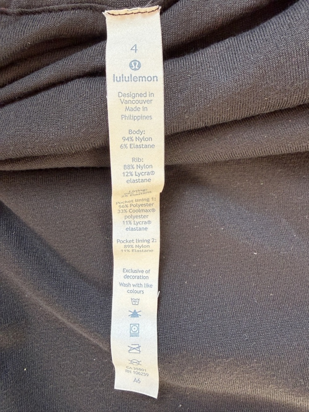 Lululemon Womens Black Hooded Full Zip Jacket Size 4 Thumbholes Athletic Yoga - Picture 5 of 6
